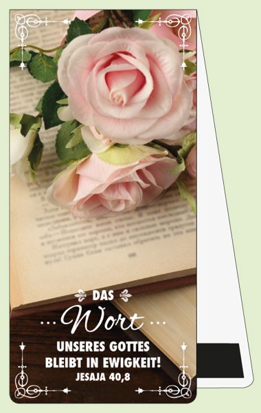 Magnet Lesezeichen Zwei Rosen auf Buch