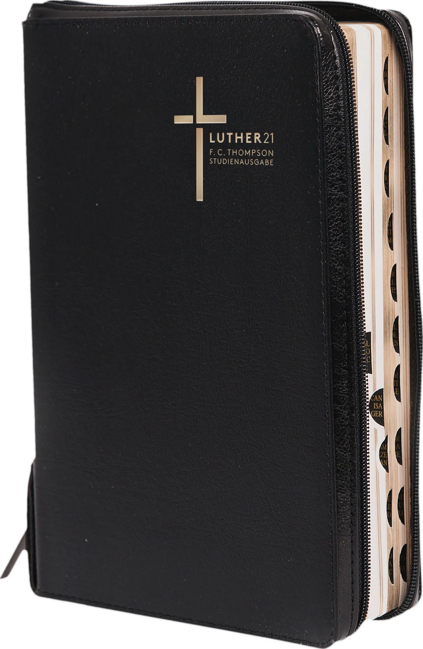 Luther21 - F.C.Thompson Studienbibel, Standard, Cromwell Leder, schwaz - Goldschn. mit Register RV