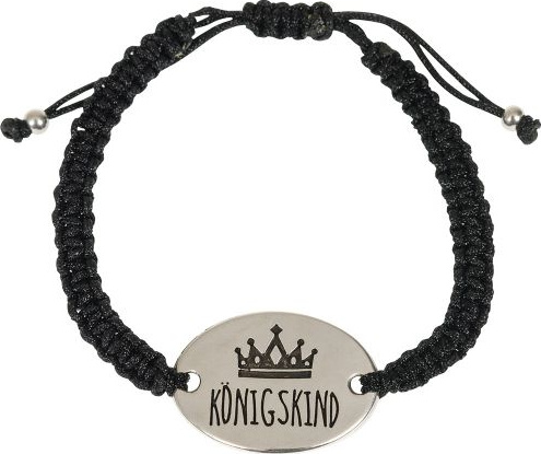 Königskind - Armband, schwarz, aus Bändern geknüpft