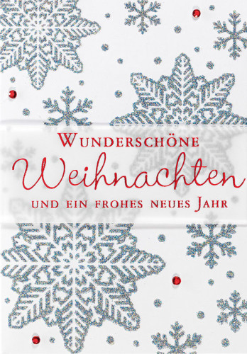 Doppelkarte Weihnachten Schneeflocken