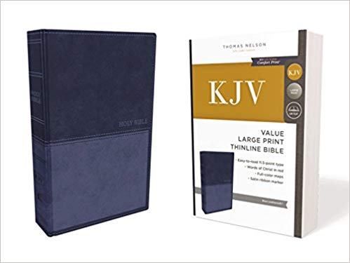 Englisch King James Version, Grossdruck, Kunstleder, blau