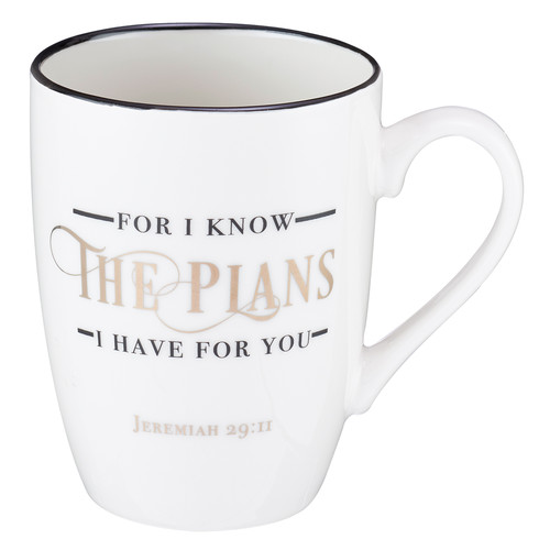 Tasse - I know the Plans - weiss, schwarz, 360ml