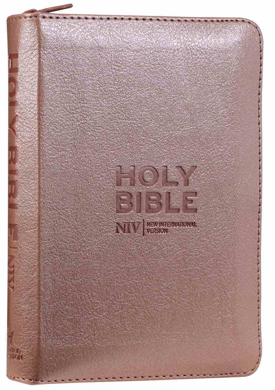 Englisch, Bibel New International Version, Kunstleder, rosa gold, Reissverschluss