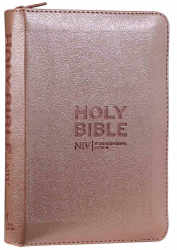 Englisch, Bibel New International Version, Kunstleder, rosa gold, Reissverschluss