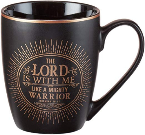 Tasse - The Lord is with me Like a mighty Warrior - schwarz, 355ml