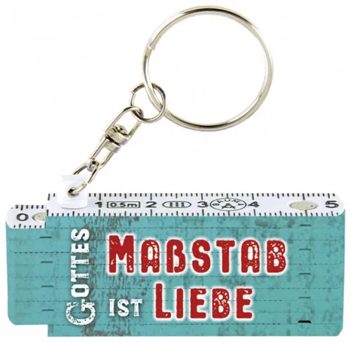 Gottes Massstab ist Liebe (Schlüsselanhänger Mini-Zollstock) - Kunststoff, 50cm lang