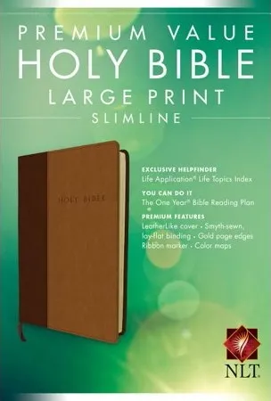 Anglais, Bible, NLT, gros caractères - New Living Translation, large Print, Slim, Brown...