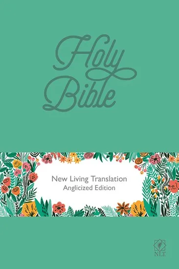 Englisch, Bibel New Living Translation, Kunstleder, Einband grün/Blumen