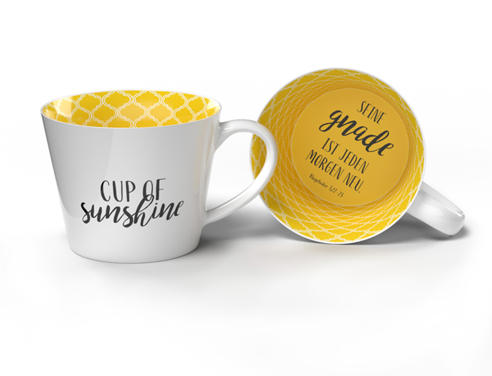 Tasse - Cup of Sunshine - weiss, gelb, 350 ml