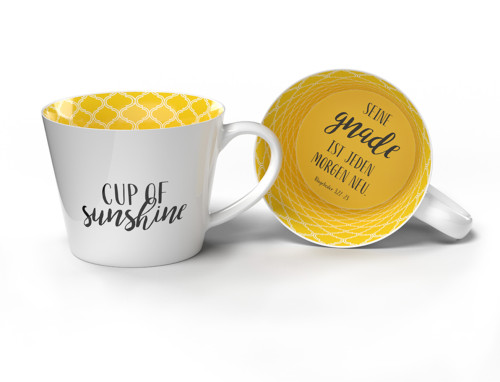 Tasse - Cup of Sunshine - weiss, gelb, 350 ml