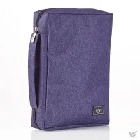 Bibelhülle Ichtus S - violett, mit Reissverschluss, Seitentasche und Tragehenkel