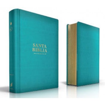 Espagnol, Bible RVR 1960, format portable, gros caractères, similicuir turquoise - Biblia Reina...