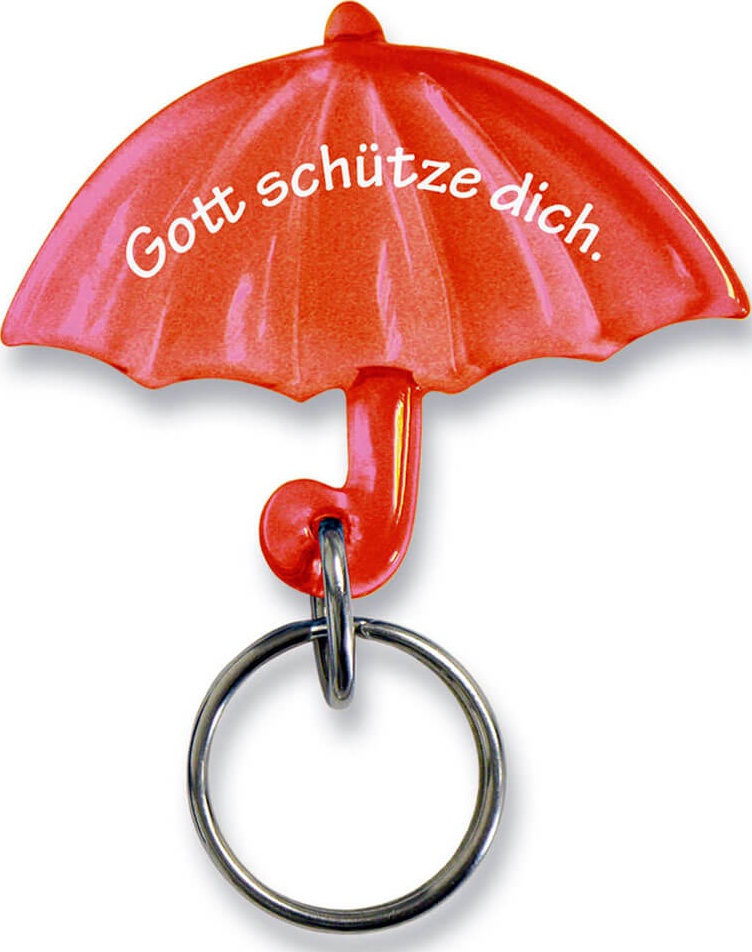 Schlüsselanhänger Schirm rot - Gott schütze dich