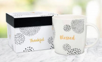 Tasse - Thankful & Blessed - weiss, 350ml