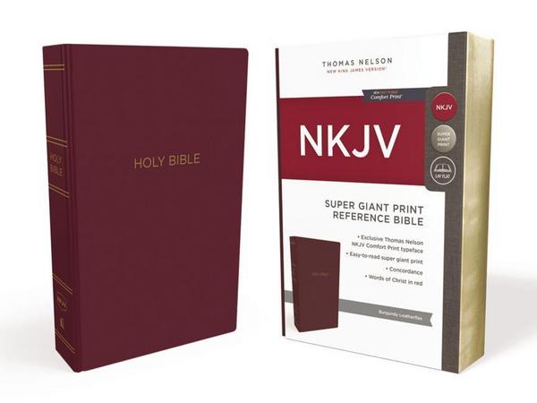 Englisch, Referenzbibel, New King James Version, Grossdruck, Kunstleder, bordeaux