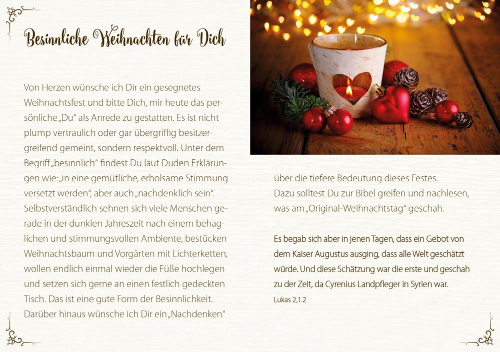 Grußheft Besinnliche Weihnachten