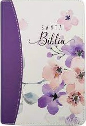 Spanisch, Bibel Reina Valera 2020, Grossschrift, Kunstleder, lila mit Blumen, Reissverschluss,...
