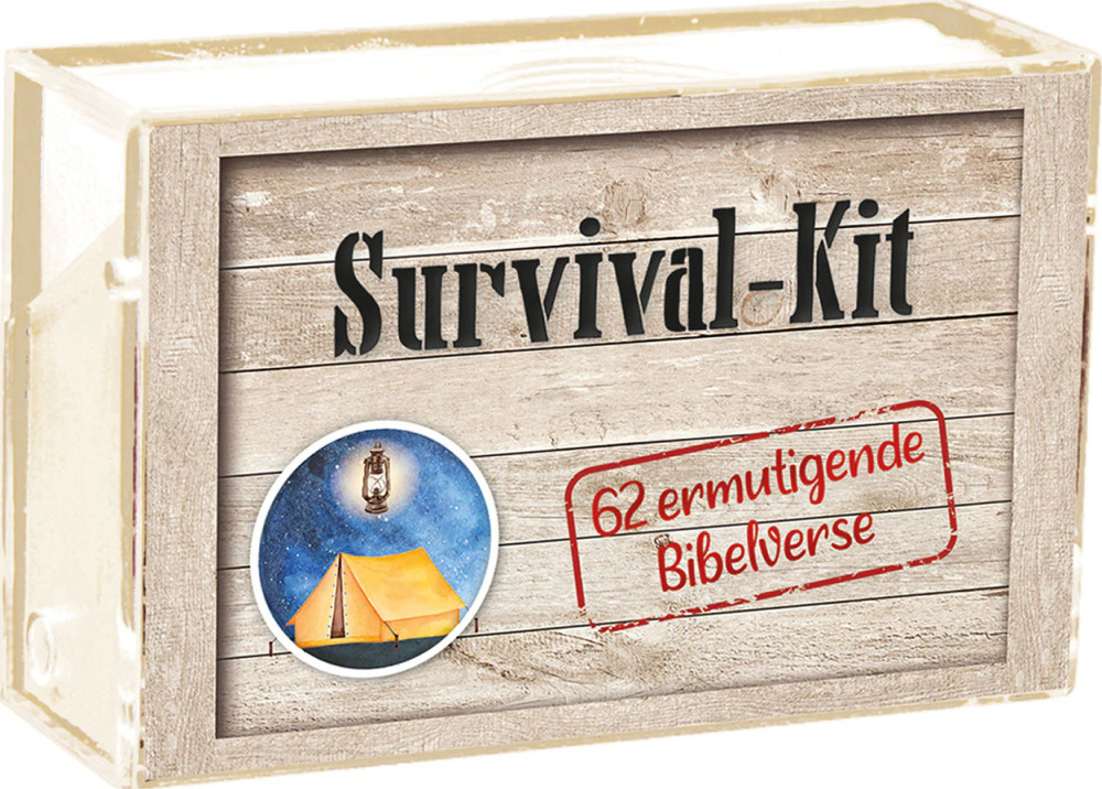 Survival-Kit - 62 ermutigende Bibelverse - Impuls-Box mit Bibelverskärtchen voller Ermutigung und...
