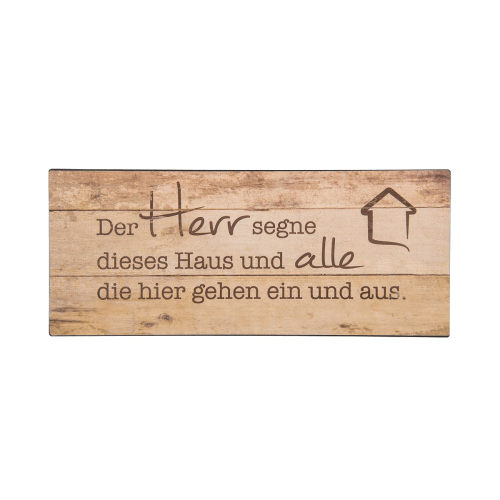 Der Herr segne dieses Haus - Metall-Schild (braun) - 29,8 x 12,5 cm