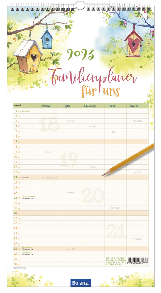 Kalender Familienplaner - für uns