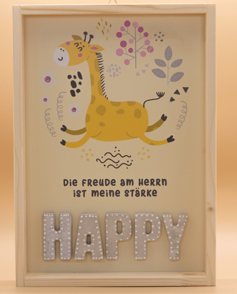 Cementini Wandbild A4 HAPPY Giraffe