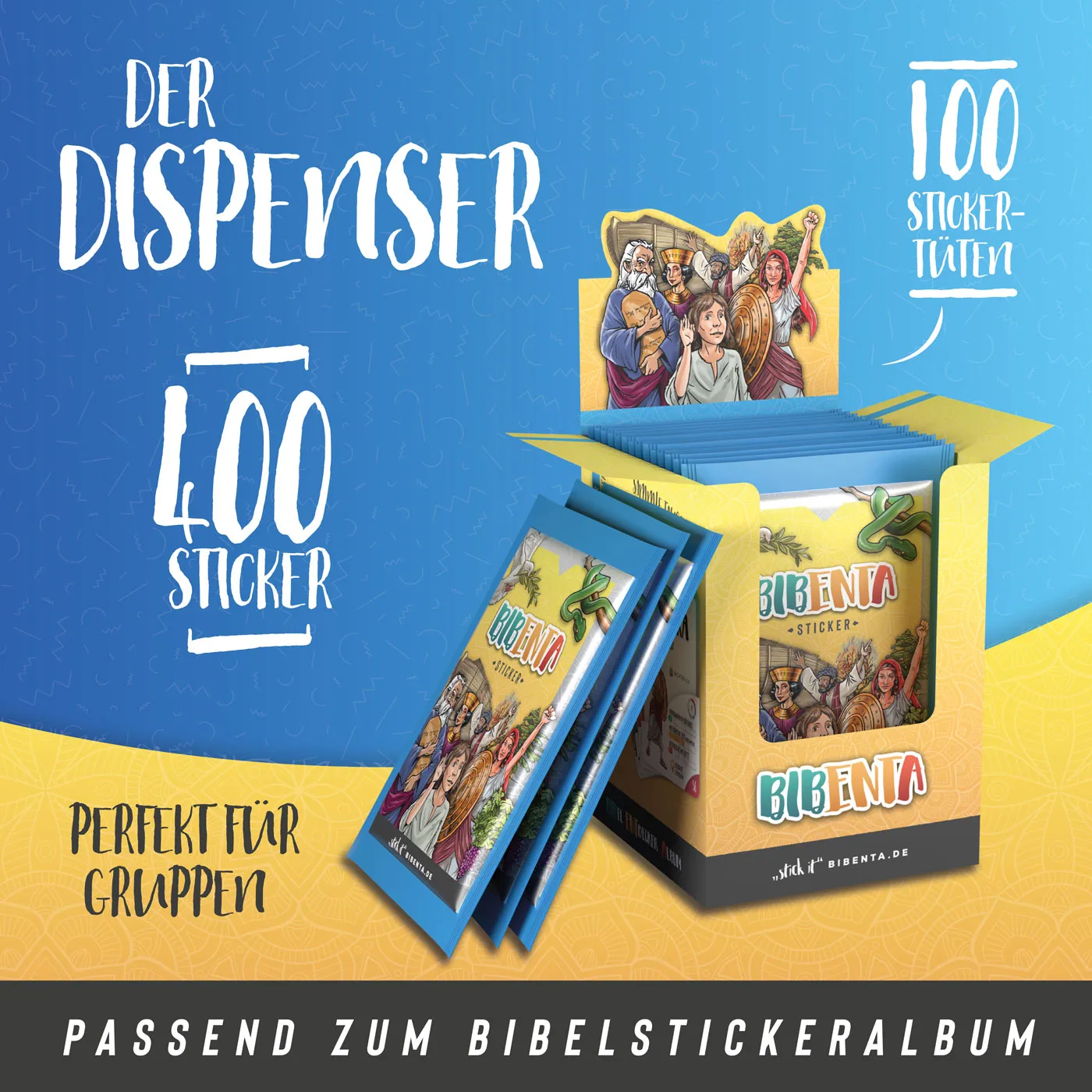 Bibelstickeralbum Starter-Set (10er Pack) - inkl. 2 Dispenser (960 Sticker)