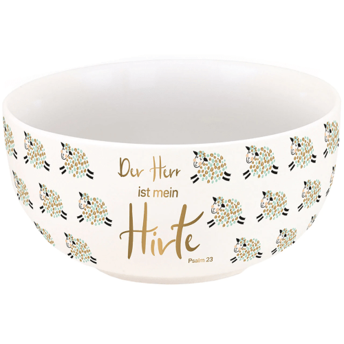 Der Herr ist mein Hirte (Schale) - Gold-Schale mit hübschem edlem Kronendesign mit...